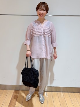「UNTITLED（アンタイトル）のアイテム」を使った、あやさん（レディース・154cm）の夏コーディネート