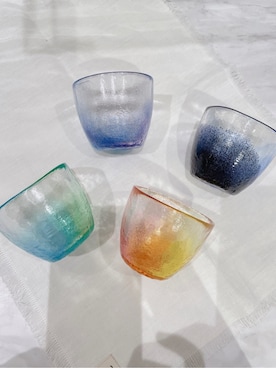 「212 KITCHEN STORE（トゥワントゥキッチンストア）の藍花 空のいろどりグラス 夕焼け（グラス/マグカップ/タンブラー、その他）」を使った、ayaさん（レディース）の夏コーディネート