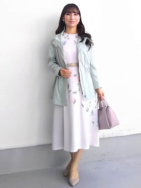 「アイテム（ショルダーバッグ、パープル系）」を使った、keinaさん（レディース・160cm）の冬コーディネート