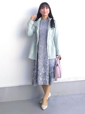 「アイテム（ショルダーバッグ、パープル系）」を使った、keinaさん（レディース・160cm）の春コーディネート