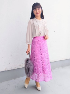 「Sunauna（スーナウーナ）のアイテム」を使った、keinaさん（レディース・160cm）の春コーディネート