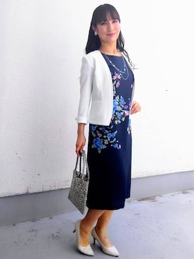 「アイテム（ノーカラージャケット）」を使った、keinaさん（レディース・160cm）の春コーディネート