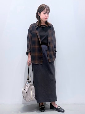 「grove（グローブ）の【透けにくい】ダブルフロントタンク（Tシャツ/カットソー、ブラック系）」を使った、ＷＡさん（レディース・152cm）の夏コーディネート