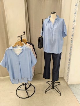 「アイテム（その他トップス、ピンク系）」を使った、SHIORIさん（レディース・152cm）の夏コーディネート