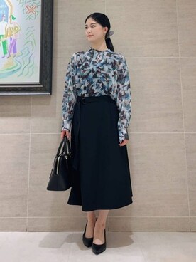 「UNTITLED（アンタイトル）の【日本製・本革】Comfit Dresser Pumps（コンフィットドレッサーパンプス）（パンプス、ブラック系）」を使った、まこさん（レディース・158cm）の秋コーディネート
