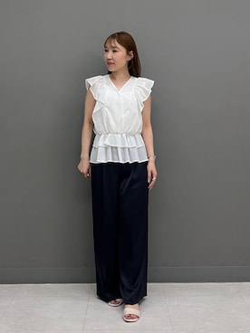 「NATURAL BEAUTY BASIC（ナチュラルビューティーベーシック）のアイテム」を使った、naho0202さん（レディース・154cm）の夏コーディネート