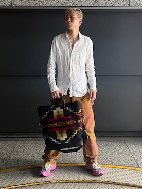 「PENDLETON（ペンドルトン）のアイテム（バッグ）」を使った、Bill Wall Leatherさん（メンズ・181cm）の夏コーディネート