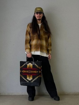 「PENDLETON（ペンドルトン）のアイテム（バッグ）」を使った、Bill Wall Leatherさん（メンズ・180cm）の夏コーディネート