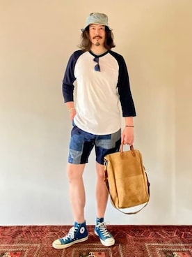 「BILL WALL LEATHER（ビルウォールレザー）の【EXCLUSIVE】50/50 Chain Bracelet（ブレスレット、その他）」を使った、Bill Wall Leatherさん（メンズ・170cm）の夏コーディネート