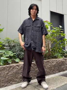 「BILL WALL LEATHER（ビルウォールレザー）のR202 - Thin Cross Ring（リング、その他）」を使った、Bill Wall Leatherさん（メンズ・170cm）の夏コーディネート