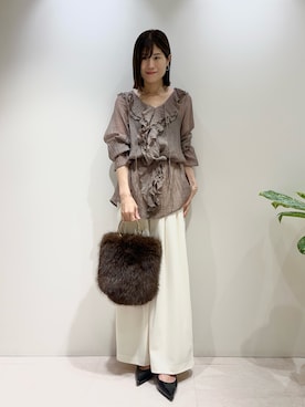 「GALENA（LOUNGEDRESS）（ガレナ）のアイテム」を使った、nabecooさん（レディース・158cm）の秋コーディネート