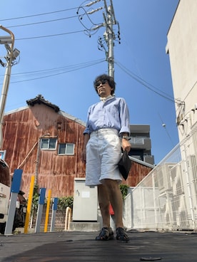「アイテム（クラッチバッグ、ブラック系）」を使った、kmeurovintage1012さん（メンズ・171cm）の夏コーディネート