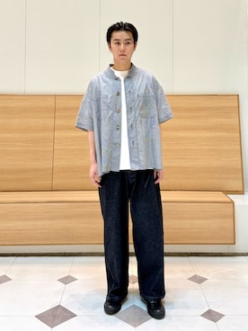 「ZUCCa（ズッカ）のCOTTON SILK GINGHAM CHECK / シャツ（シャツ/ブラウス、ブラック系）」を使った、ZUCCa OFFICIALさん（レディース・166cm）の夏コーディネート