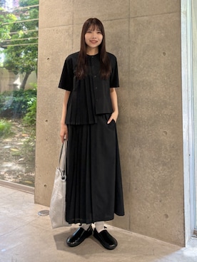 「ZUCCa（ズッカ）のCARGOL 2 / シューズ（スリッポン、ブラック系）」を使った、ZUCCa OFFICIALさん（レディース・154cm）の春コーディネート