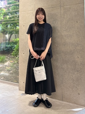 「ZUCCa（ズッカ）のCARGOL 2 / シューズ（スリッポン、ブラック系）」を使った、ZUCCa OFFICIALさん（レディース・154cm）の春コーディネート
