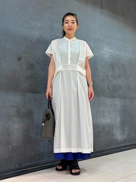 「ZUCCa（ズッカ）のNADESHIKO FLOWER PRINT / スカート（スカート、ブラック系）」を使った、ZUCCa OFFICIALさん（レディース・166cm）の夏コーディネート