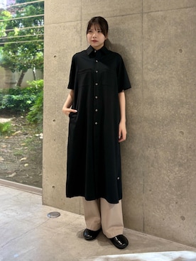「ZUCCa（ズッカ）のSEERSUCKER STRIPE / ワンピース（ワンピース、ブラック系）」を使った、ZUCCa OFFICIALさん（レディース・154cm）の春コーディネート