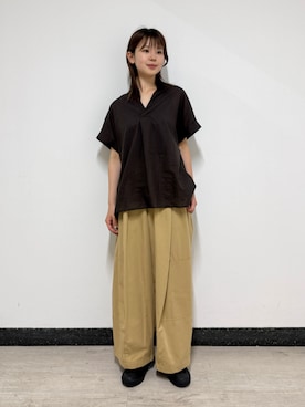 「ZUCCa（ズッカ）のベルテッドスニーカー / スニーカー（スニーカー、ブラック系）」を使った、ZUCCa OFFICIALさん（レディース・166cm）の夏コーディネート