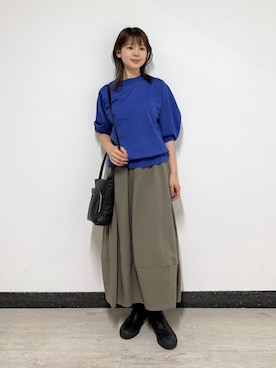「ZUCCa（ズッカ）のEMBOSSバッグ / バッグ（ショルダーバッグ、ブラック系）」を使った、ZUCCa OFFICIALさん（レディース・166cm）の夏コーディネート