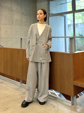 「ZUCCa（ズッカ）のHEART LOGO BOXY T / カットソー（スウェット、ホワイト系）」を使った、ZUCCa OFFICIALさん（レディース・154cm）の秋コーディネート