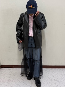 「ピンクシャツ」｜Honokaさん（レディース・153cm）の春コーディネート