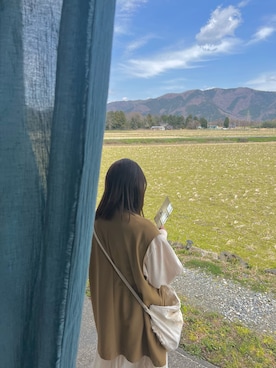 「アイテム（ベスト）」を使った、あかり。さん（レディース・151cm）の秋コーディネート