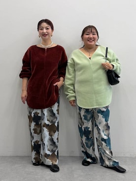 「アイテム（Tシャツ/カットソー、グリーン系）」を使った、あやっぺさん（レディース・161cm）の秋コーディネート