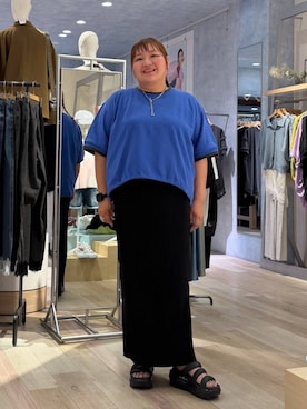 「LEPSIM（レプシィム）のステンレス2WAYマンテルネックレス　633035（ネックレス、シルバー系）」を使った、あやっぺさん（レディース・161cm）の春コーディネート