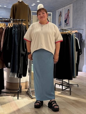 「LEPSIM（レプシィム）のステンレス2WAYマンテルネックレス　633035（ネックレス、シルバー系）」を使った、あやっぺさん（レディース・161cm）の春コーディネート
