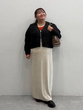 「アイテム（カーディガン/ボレロ）」を使った、あやっぺさん（レディース・161cm・40代）の冬コーディネート