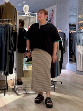 「LEPSIM（レプシィム）のステンレス2WAYマンテルネックレス　633035（ネックレス、シルバー系）」を使った、あやっぺさん（レディース・161cm）の春コーディネート