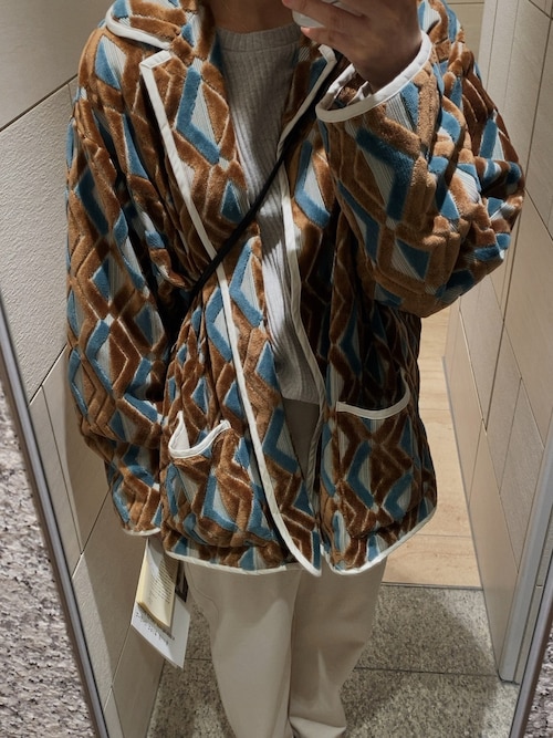 6（ロク）の「＜6(ROKU)＞DIAMOND MOTIF CUT PILE JACKET