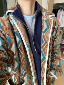 6（ロク）の「＜6(ROKU)＞DIAMOND MOTIF CUT PILE JACKET