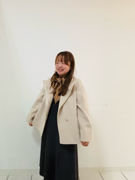 「UNTITLED（アンタイトル）の【着回しが効く／オンオフアウター】ウールショートコート（その他アウター、ベージュ系）」を使った、02000456さん（レディース）の秋コーディネート