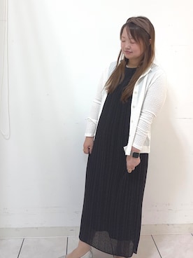 「UNTITLED（アンタイトル）の【華やか/シアー感】ドットジャガードワンピース（ワンピース、ブラウン系）」を使った、02000456さん（レディース）の夏コーディネート
