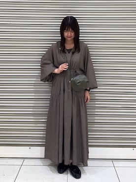 「russet（ラシット）のクラウズナイロンサークルミニショルダーバッグ（ショルダーバッグ、グリーン系）」を使った、Nozomiさん（レディース・161cm）の春コーディネート