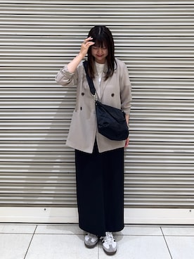 「russet（ラシット）のクラウズナイロン2WAYショルダーバッグ（ショルダーバッグ、ブラック系）」を使った、Nozomiさん（レディース・161cm）の夏コーディネート