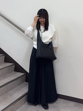 「レザーバッグ」｜Nozomiさん（レディース・160cm）の春コーディネート