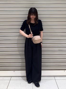 「russet（ラシット）のクラウズナイロンサークルミニショルダーバッグ（ショルダーバッグ、ピンク系）」を使った、Nozomiさん（レディース・161cm）の夏コーディネート