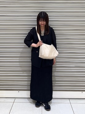 「russet（ラシット）のトライアングルショルダーバッグ（ショルダーバッグ、ホワイト系）」を使った、Nozomiさん（レディース・161cm）の夏コーディネート