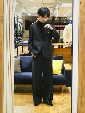 「モックネック」｜かずきさん（メンズ・175cm）の秋コーディネート