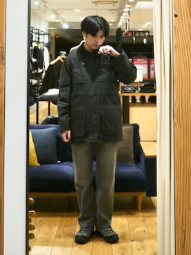「Barbour（バブアー）のアイテム」を使った、かずきさん（メンズ・175cm）の秋コーディネート