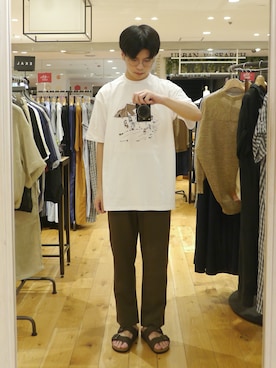 「URBAN RESEARCH DOORS（アーバンリサーチドアーズ）のBIRKENSTOCK　EXCLUSIVE ARIZONA WB(REG)（サンダル、ブラウン系）」を使った、かずきさん（メンズ・175cm）の夏コーディネート