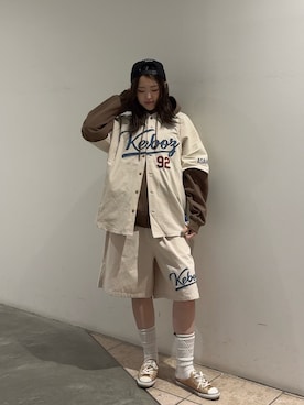 「KEBOZ（ケボズ）のアイテム」を使った、keboz74machikoriさん（レディース・167cm）の春コーディネート