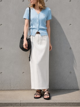 「Teva（テバ）の【TEVA / テバ】 W VOYA INFINITY/インフィニティー マッシュトップソール サンダル（サンダル、ブラック系）」を使った、tani《骨格ナチュラル》さん（レディース・162cm）の夏コーディネート