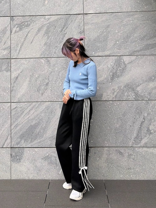 side lace track pants / サイド レース トラックパンツ バレエコア