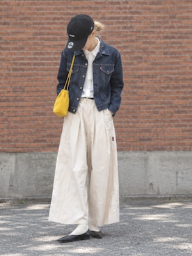 「GRIP SWANY（グリップスワニー）のGRIP SWANY/グリップスワニー×NEW ERA/ニューエラ × CORDURA COMBAT WOOL NYLON キャップ ロゴ刺繍 秋 秋服 2026年秋冬（キャップ、ブラック系）」を使った、tani《骨格ナチュラル》さん（レディース・162cm）の秋コーディネート