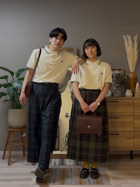 「FRED PERRY（フレッドペリー）のアイテム」を使った、cielo（しえろ）さん（メンズ・175cm）の春コーディネート