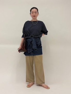 「FRAMeWORK（フレームワーク）のアイテム（シューズ）」を使った、arisaさん（レディース・164cm）の夏コーディネート