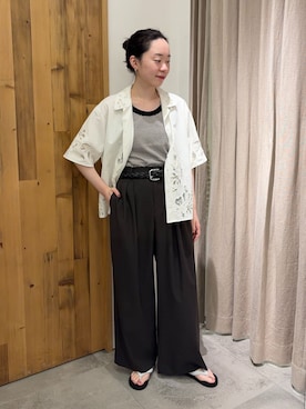 「FRAMeWORK（フレームワーク）のアイテム（シューズ）」を使った、arisaさん（レディース・164cm）の夏コーディネート